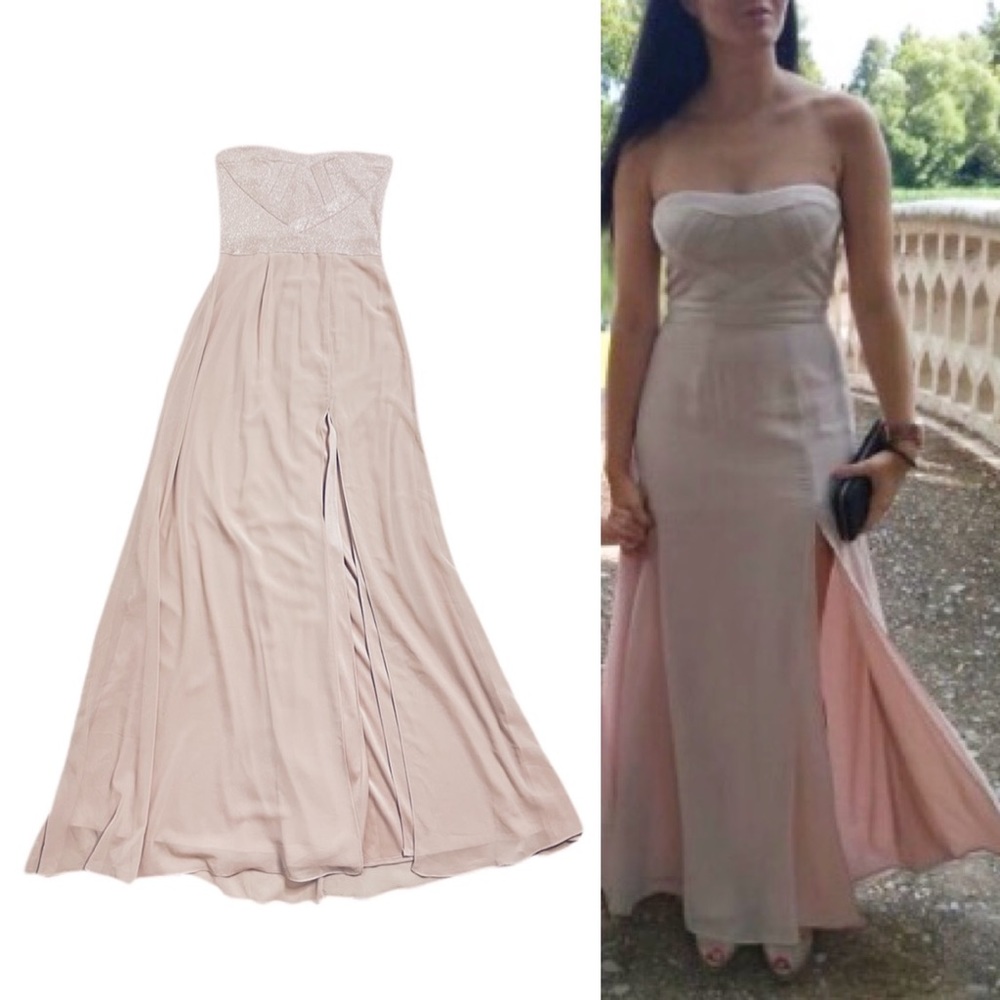 Lipsy London ASOS Blush Strapless Gown Dress 6